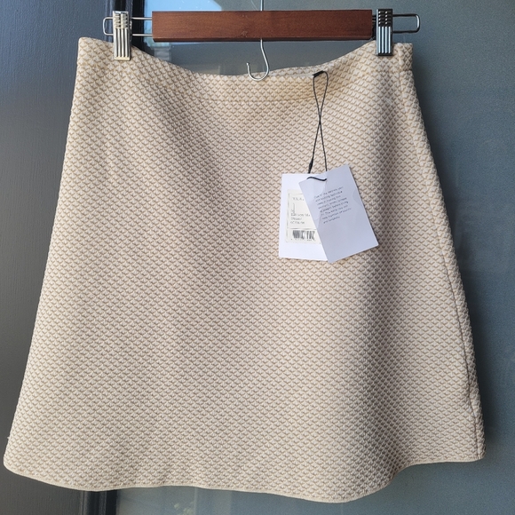 Theory Teslia J Sue Ivory Mix Glossed Printed Skirt Medium knit textured Stretch - Picture 1 of 9